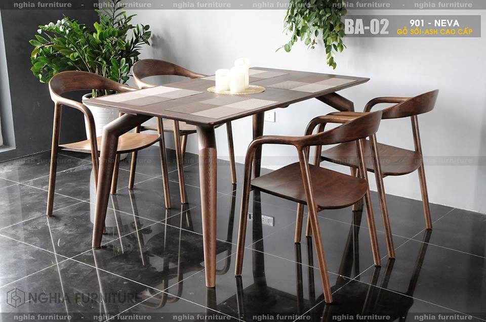 Dining table set 901 - Neva Wooden Seat 1m4