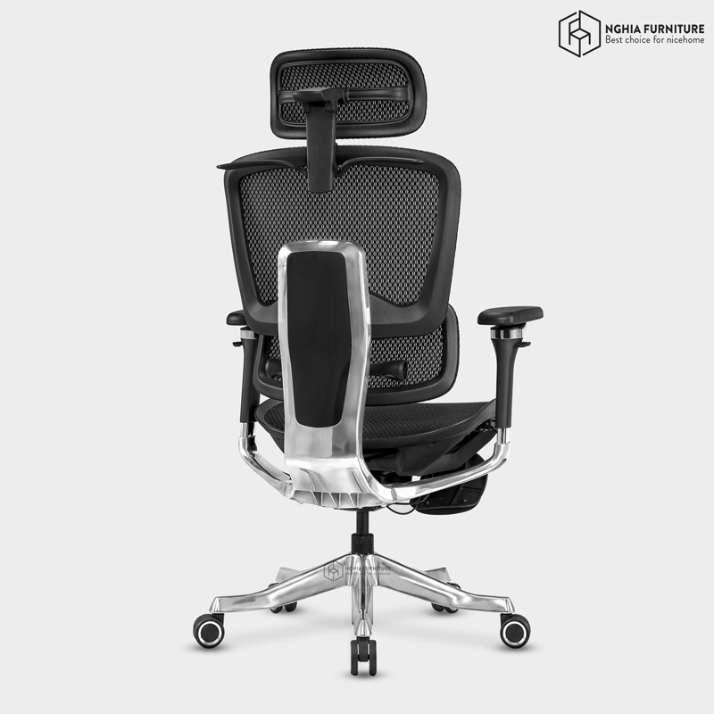 Mirai Ultra Black Ergonomic Chair – With Footrest