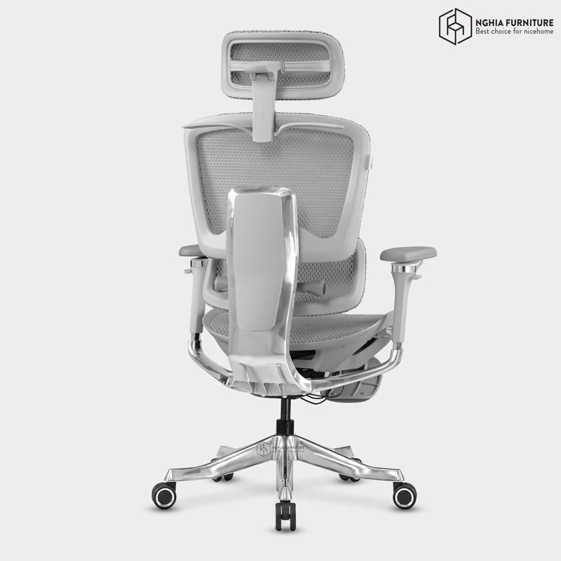 Mirai Ultra Grey Ergonomic Chair – With Footrest