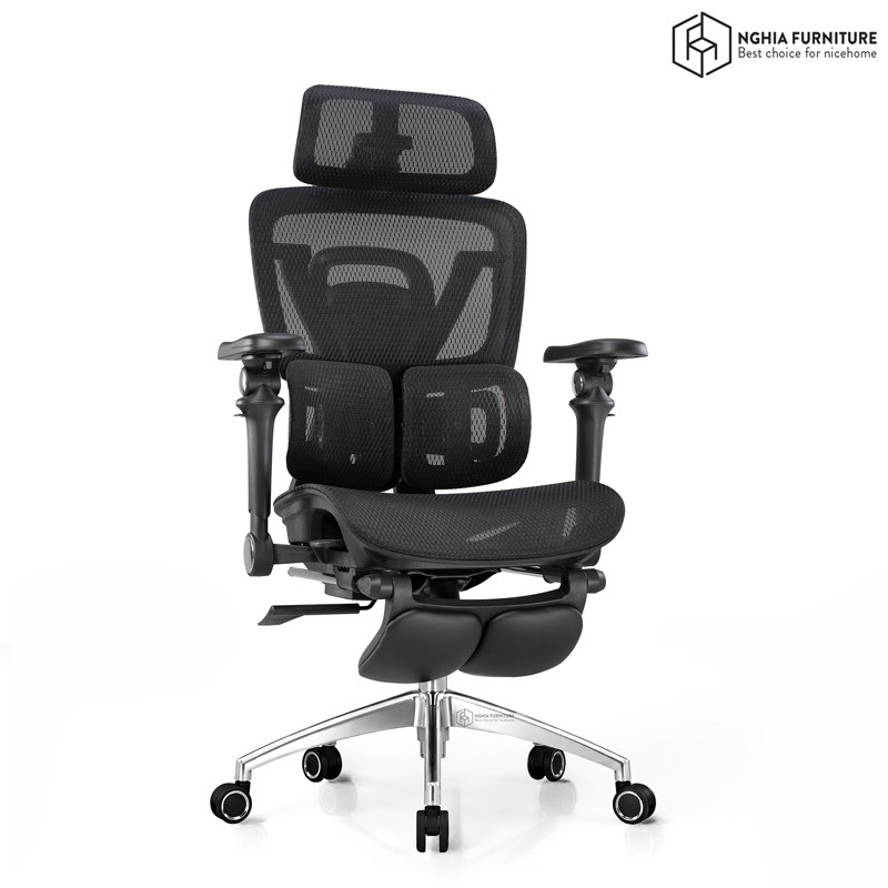 Tanji Pro 2026 Black Ergonomic Chair – With Footrest after